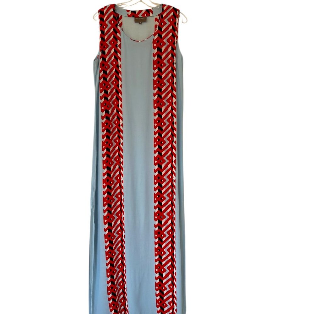 Designer BEL KAZAN Dress Sleeveless Graphic Print Maxi Size Medium